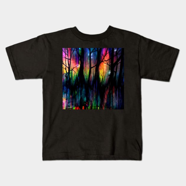 Rainbow forest Kids T-Shirt by Twisted Shaman